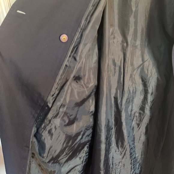 Vintage XXL Navy Blue Very Long Trench - Picture 6 of 7